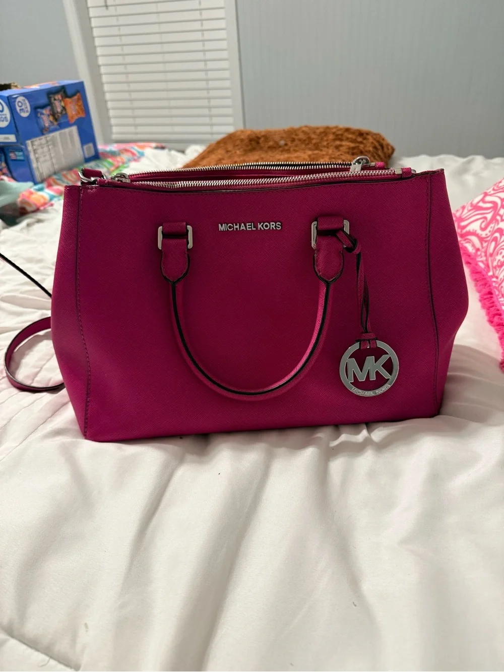 Michael Kors Pink Leather Satchel with dust bag